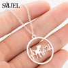 SMJEL Cartoon Dog Pendant Necklace for Women Fashion German Shepherd Jewelry Heartbeat Paw Choker Necklace Chain for Kids