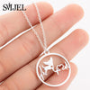 SMJEL Cartoon Dog Pendant Necklace for Women Fashion German Shepherd Jewelry Heartbeat Paw Choker Necklace Chain for Kids