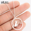 SMJEL Cartoon Dog Pendant Necklace for Women Fashion German Shepherd Jewelry Heartbeat Paw Choker Necklace Chain for Kids