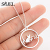 SMJEL Cartoon Dog Pendant Necklace for Women Fashion German Shepherd Jewelry Heartbeat Paw Choker Necklace Chain for Kids