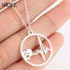 SMJEL Cartoon Dog Pendant Necklace for Women Fashion German Shepherd Jewelry Heartbeat Paw Choker Necklace Chain for Kids