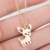 SMJEL Cartoon Dog Pendant Necklace for Women Fashion German Shepherd Jewelry Heartbeat Paw Choker Necklace Chain for Kids