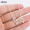 SMJEL Cartoon Dog Pendant Necklace for Women Fashion German Shepherd Jewelry Heartbeat Paw Choker Necklace Chain for Kids