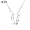 SMJEL Cartoon Dog Pendant Necklace for Women Fashion German Shepherd Jewelry Heartbeat Paw Choker Necklace Chain for Kids