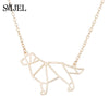 SMJEL Cartoon Dog Pendant Necklace for Women Fashion German Shepherd Jewelry Heartbeat Paw Choker Necklace Chain for Kids