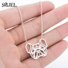 SMJEL Cartoon Dog Pendant Necklace for Women Fashion German Shepherd Jewelry Heartbeat Paw Choker Necklace Chain for Kids